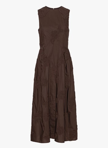 Floral patterned midi dress ROTATE Brown